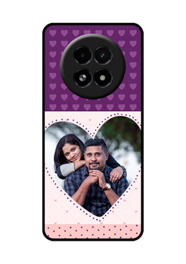 Realme 13 5G Custom Glass Phone Case - Violet Love Dots Design