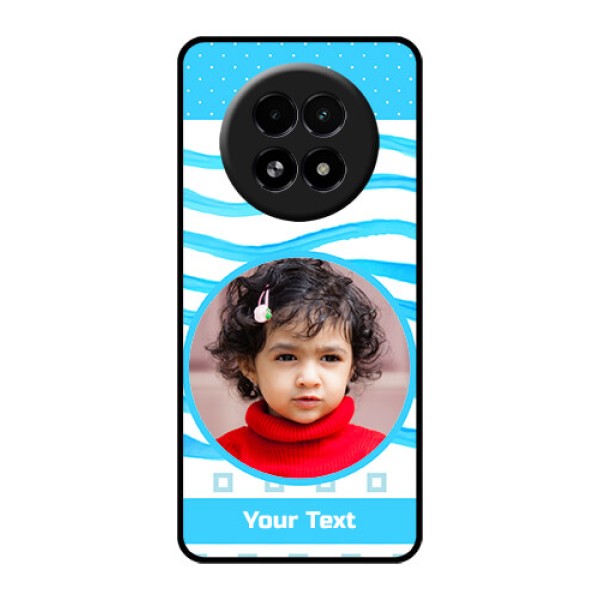 Realme 13 5G Custom Glass Phone Case - Simple Blue Case Design