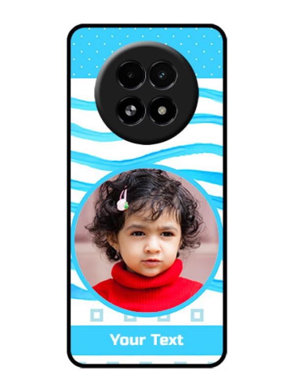 Custom Realme 13 5G Custom Glass Phone Case - Simple Blue Case Design