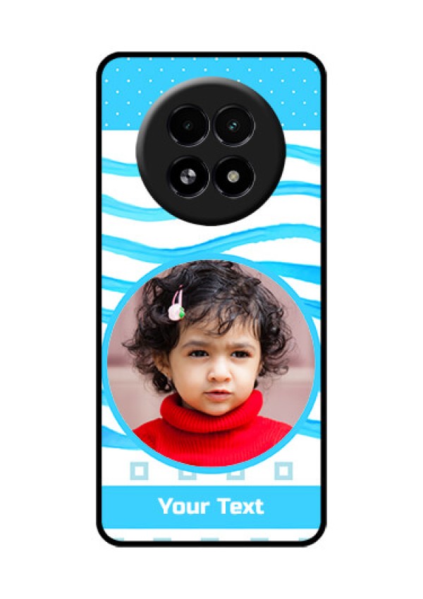 Realme 13 5G Custom Glass Phone Case - Simple Blue Case Design