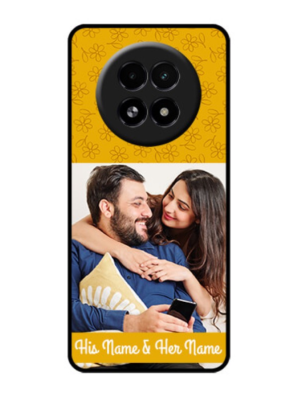 Custom Realme 13 5G Custom Glass Phone Case - Yellow Floral Design