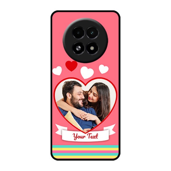 Realme 13 5G Custom Glass Phone Case - Love Shapes Doodle Design