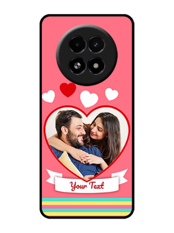 Custom Realme 13 5G Custom Glass Phone Case - Love Shapes Doodle Design