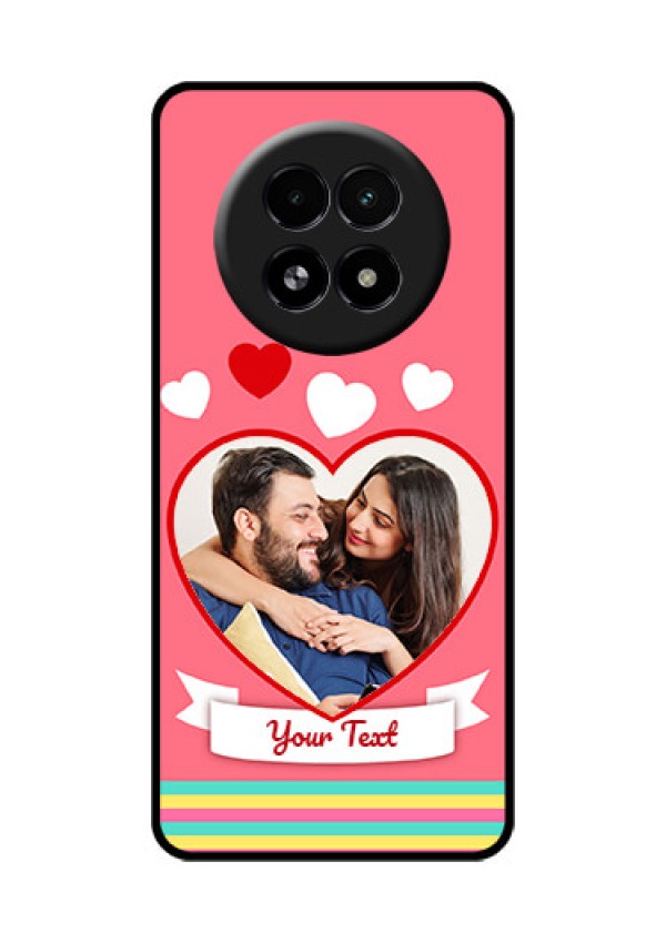 Realme 13 5G Custom Glass Phone Case - Love Shapes Doodle Design