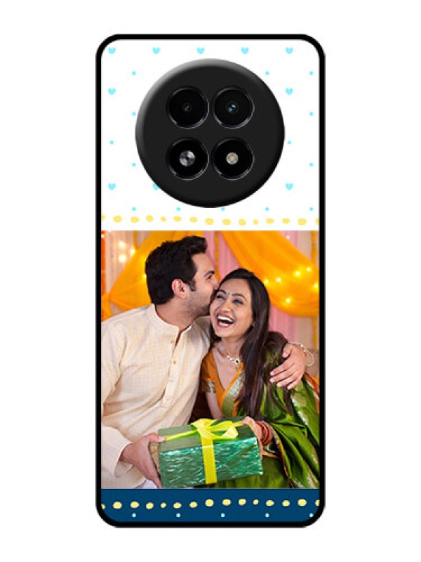 Custom Realme 13 5G Custom Glass Phone Case - White And Blue Abstract Design