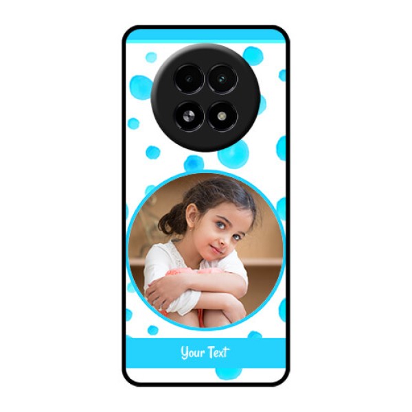 Realme 13 5G Custom Glass Phone Case - Blue Bubbles Pattern Design Realme 13 5G Custom Glass Phone Case - Blue Bubbles Pattern Design