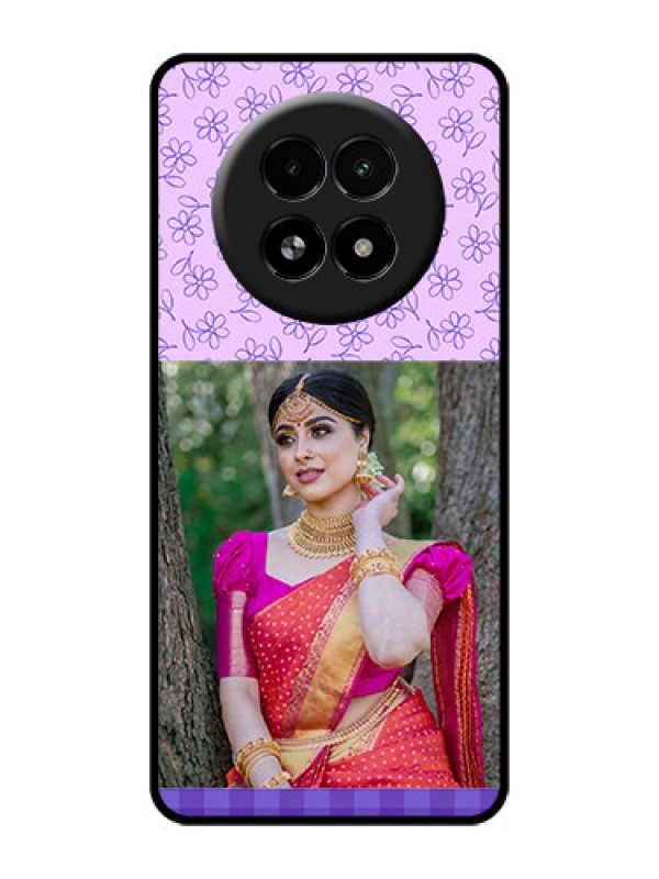 Custom Realme 13 5G Custom Glass Phone Case - Purple Floral Design