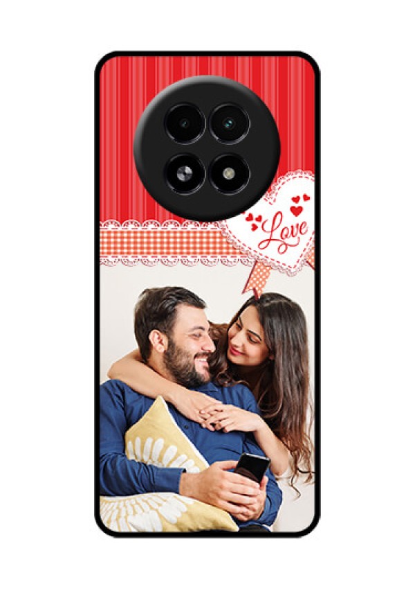 Realme 13 5G Custom Glass Phone Case - Red Love Pattern Design