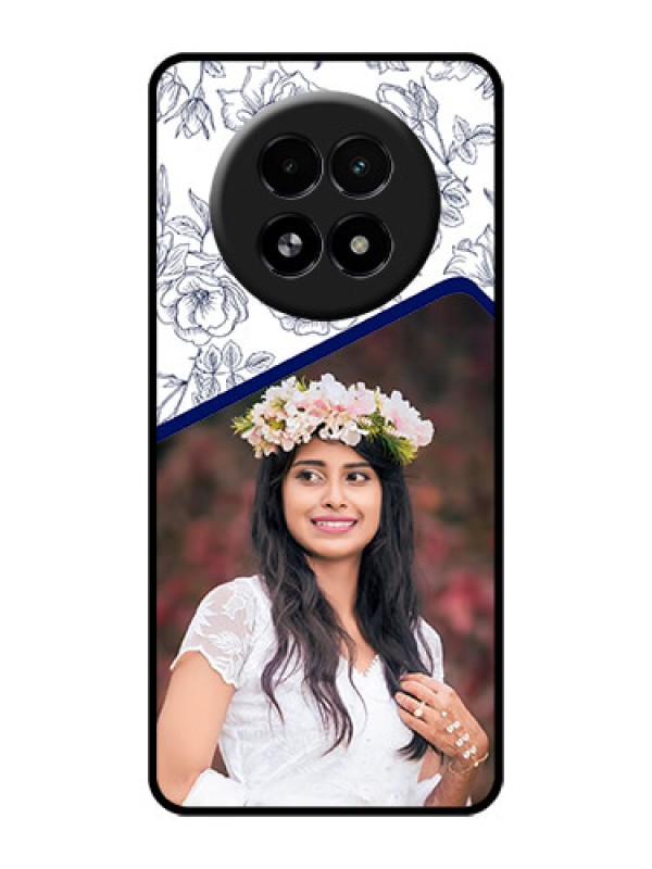 Custom Realme 13 5G Custom Glass Phone Case - Classy Floral Design