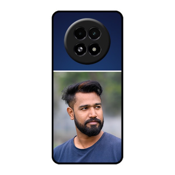 Realme 13 5G Custom Glass Phone Case - Simple Royal Blue Design Realme 13 5G Custom Glass Phone Case - Simple Royal Blue Design