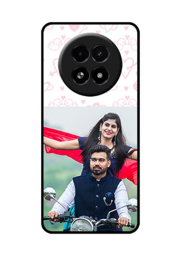Realme 13 5G Custom Glass Phone Case - Pink Flying Heart Design