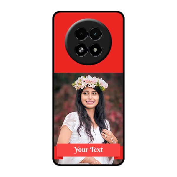 Realme 13 5G Custom Glass Phone Case - Simple Red Color Design