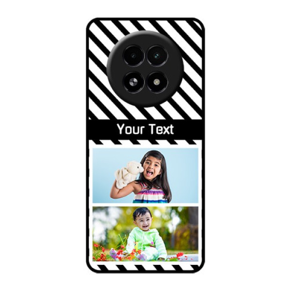 Realme 13 5G Custom Glass Phone Case - Black And White Stripes Design Realme 13 5G Custom Glass Phone Case - Black And White Stripes Design