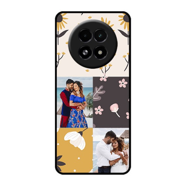 Realme 13 5G Custom Glass Phone Case - 3 Images With Floral Design Realme 13 5G Custom Glass Phone Case - 3 Images With Floral Design