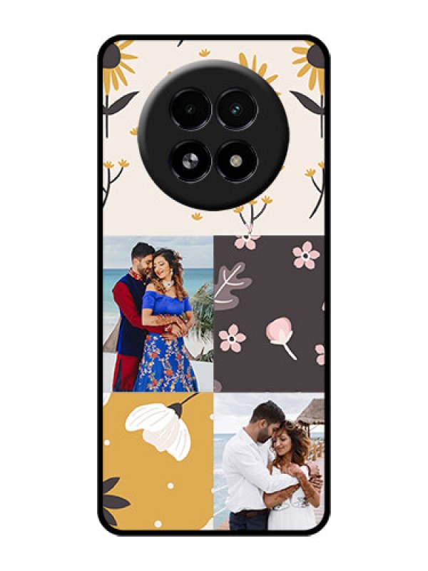 Custom Realme 13 5G Custom Glass Phone Case - 3 Images With Floral Design