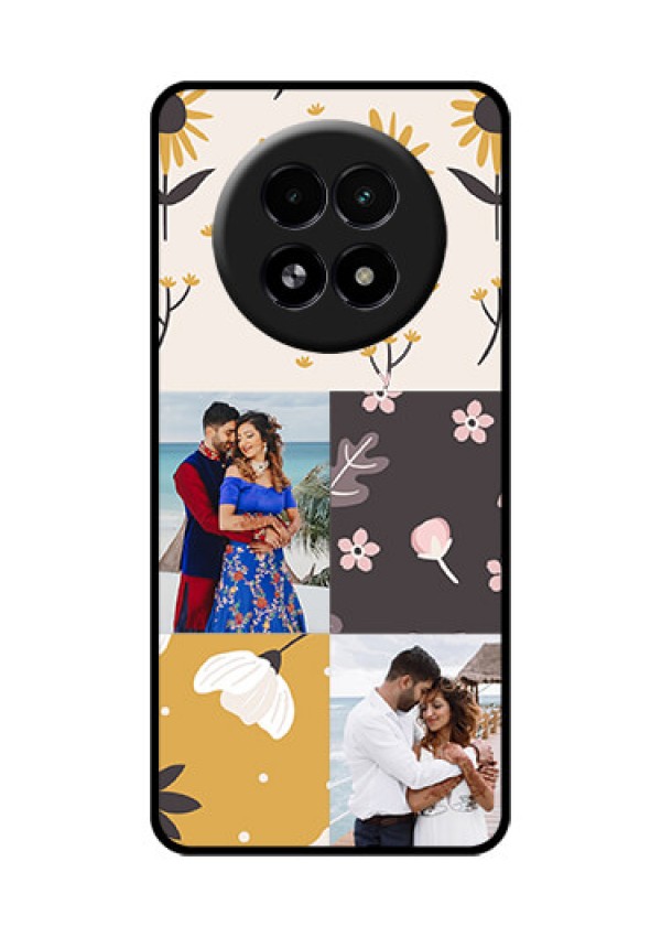 Realme 13 5G Custom Glass Phone Case - 3 Images With Floral Design