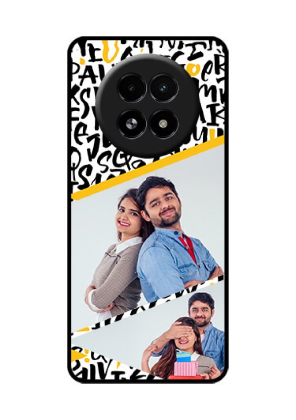 Realme 13 5G Custom Glass Phone Case - Letters Pattern Design