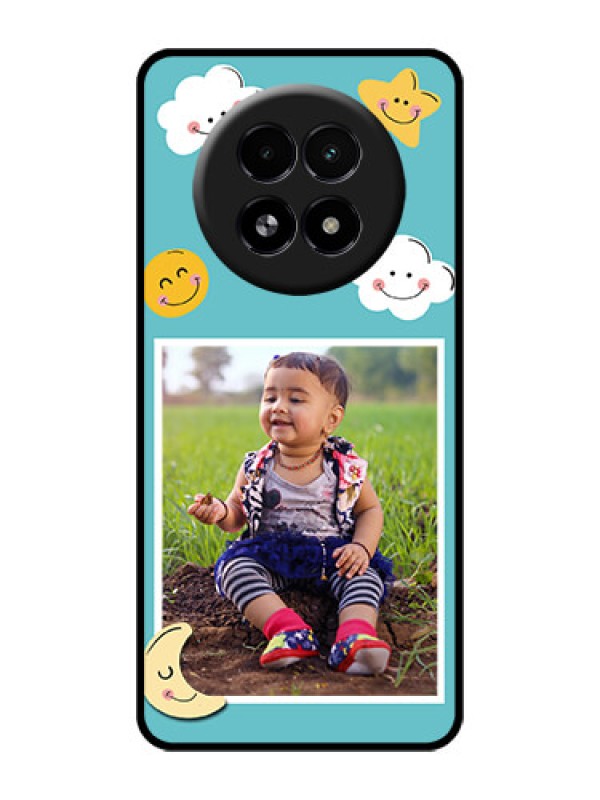 Custom Realme 13 5G Custom Glass Phone Case - Smiley Kids Stars Design