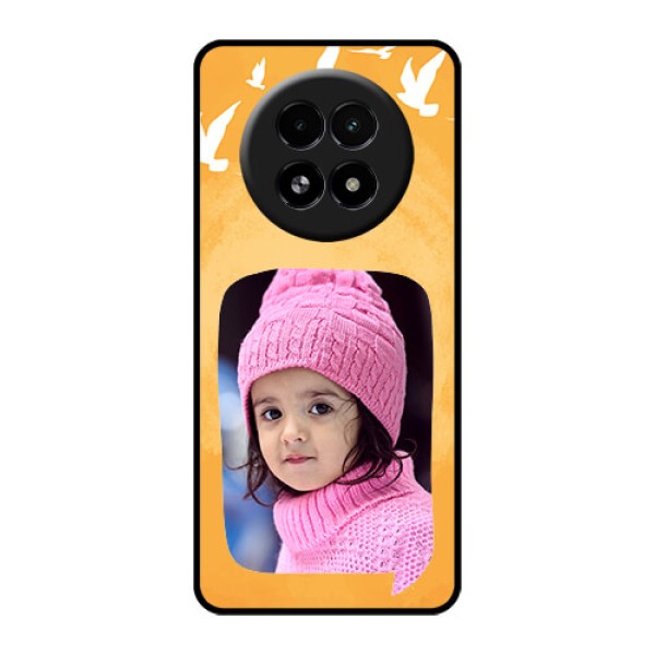 Realme 13 5G Custom Glass Phone Case - Water Color Design With Bird Icons Realme 13 5G Custom Glass Phone Case - Water Color Design With Bird Icons