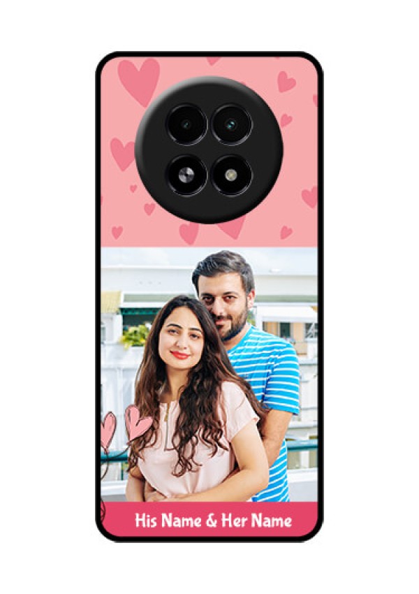 Realme 13 5G Custom Glass Phone Case - Love Design Peach Color