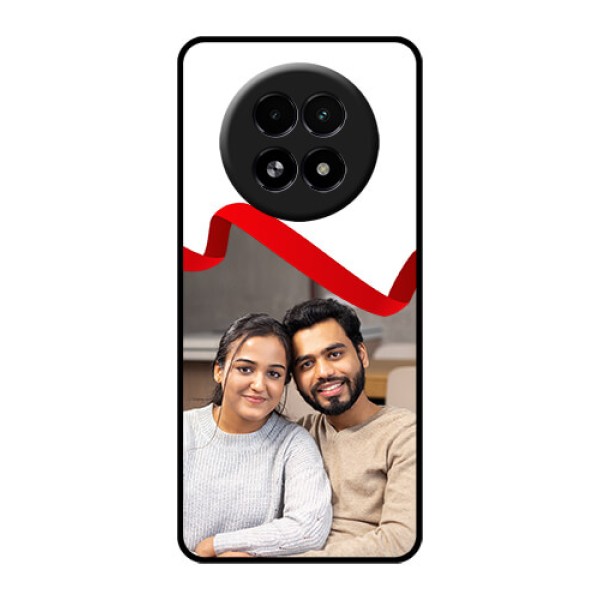 Realme 13 5G Custom Glass Phone Case - Red Ribbon Frame Design