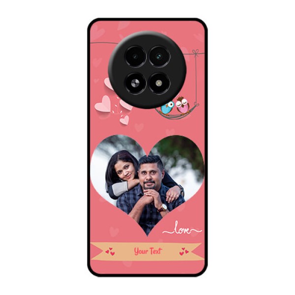 Realme 13 5G Custom Glass Phone Case - Peach Color Love Design Realme 13 5G Custom Glass Phone Case - Peach Color Love Design