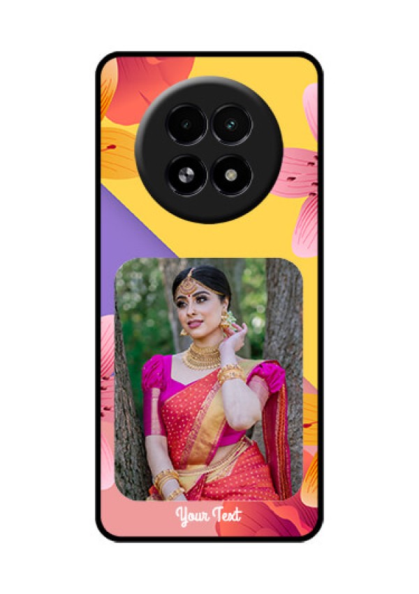 Realme 13 5G Custom Glass Phone Case - 3 Image With Vintage Floral Design