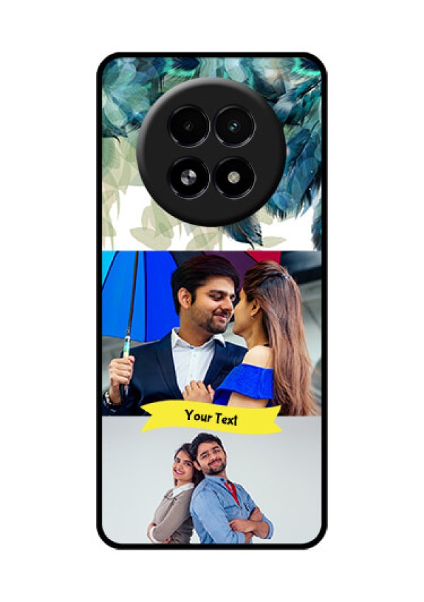 Realme 13 5G Custom Glass Phone Case - Image With Boho Peacock Feather Design