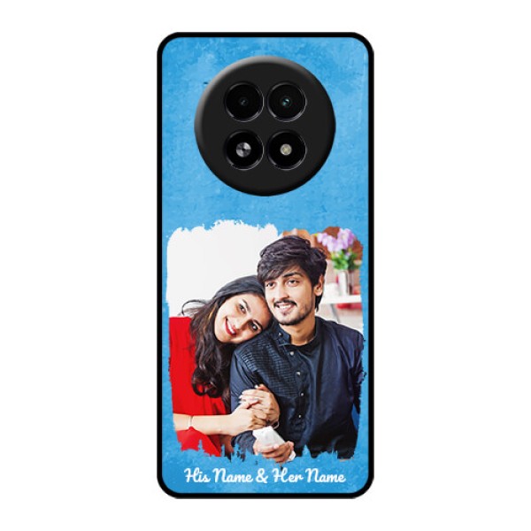 Realme 13 5G Custom Glass Phone Case - Blue Color Vintage Design Realme 13 5G Custom Glass Phone Case - Blue Color Vintage Design