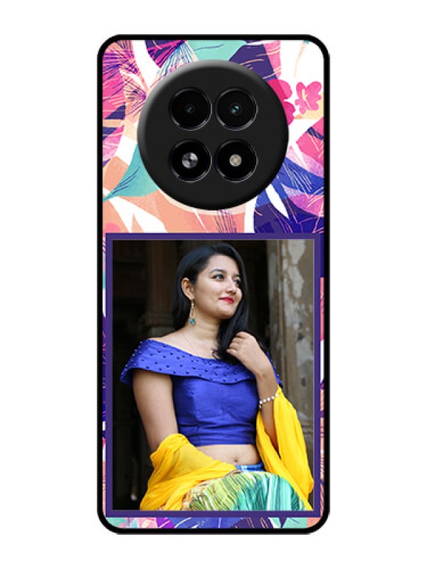 Custom Realme 13 5G Custom Glass Phone Case - Abstract Floral Design