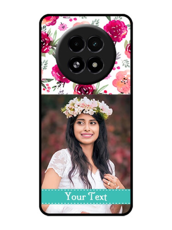 Custom Realme 13 5G Custom Glass Phone Case - Water Colors Floral Design