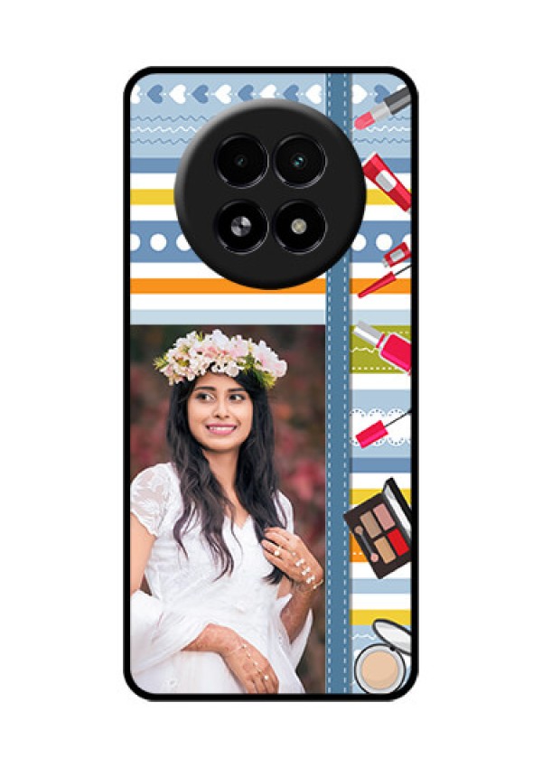 Realme 13 5G Custom Glass Phone Case - Makeup Icons Design