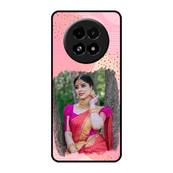 Realme 13 5G Custom Glass Phone Case - Gold Glitter Splash Design Realme 13 5G Custom Glass Phone Case - Gold Glitter Splash Design