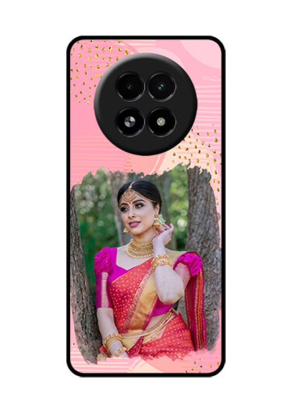 Realme 13 5G Custom Glass Phone Case - Gold Glitter Splash Design