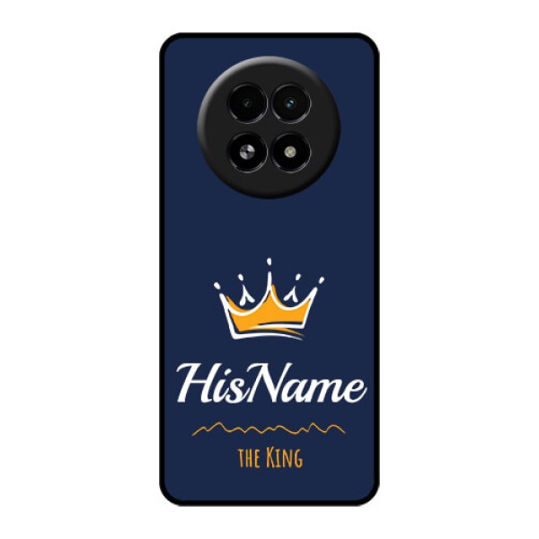 Realme 13 5G Custom Glass Phone Case - King With Name Design