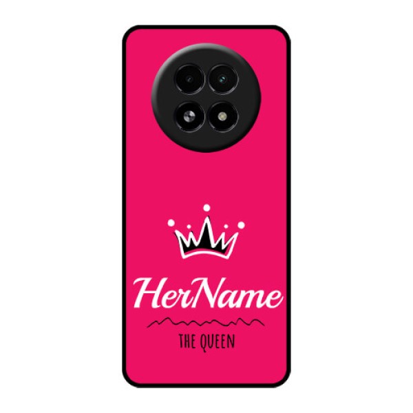 Realme 13 5G Custom Glass Phone Case - Queen With Name Design Realme 13 5G Custom Glass Phone Case - Queen With Name Design