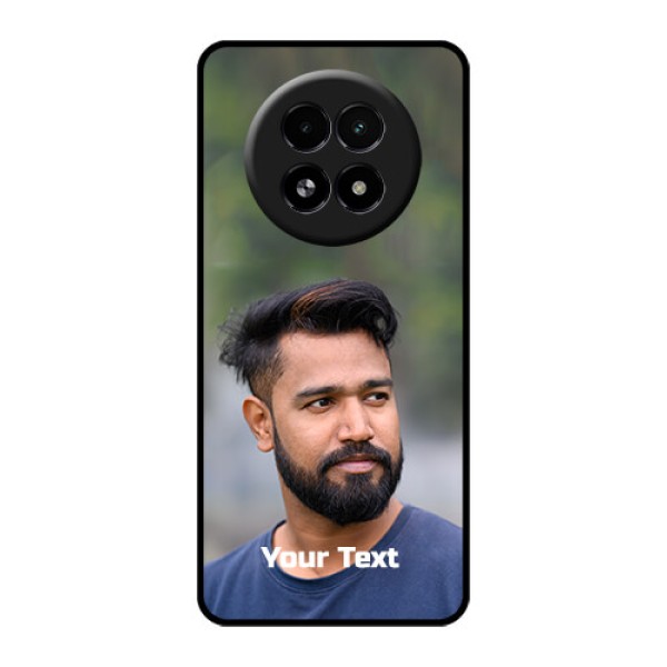 Realme 13 5G Custom Glass Phone Case - Photo With Text Design