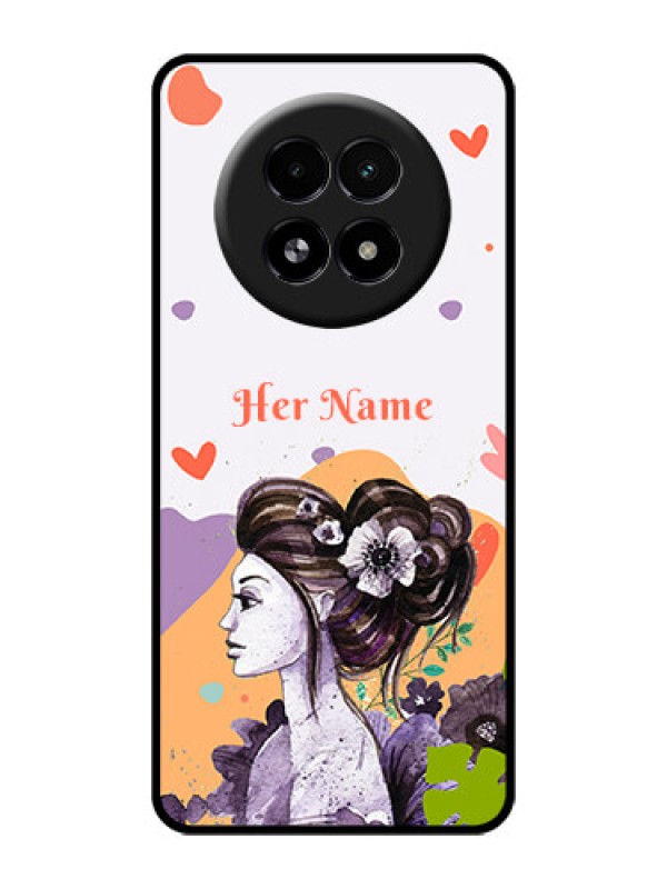 Custom Realme 13 5G Custom Glass Phone Case - Woman And Nature Design