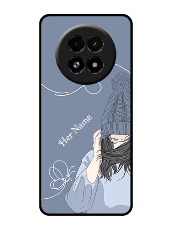Custom Realme 13 5G Custom Glass Phone Case - Girl In Winter Outfit Design