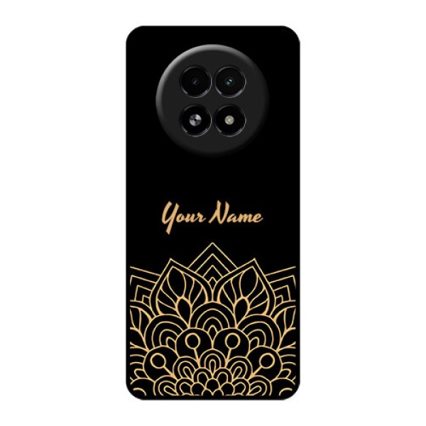 Realme 13 5G Custom Glass Phone Case - Golden Mandala Design