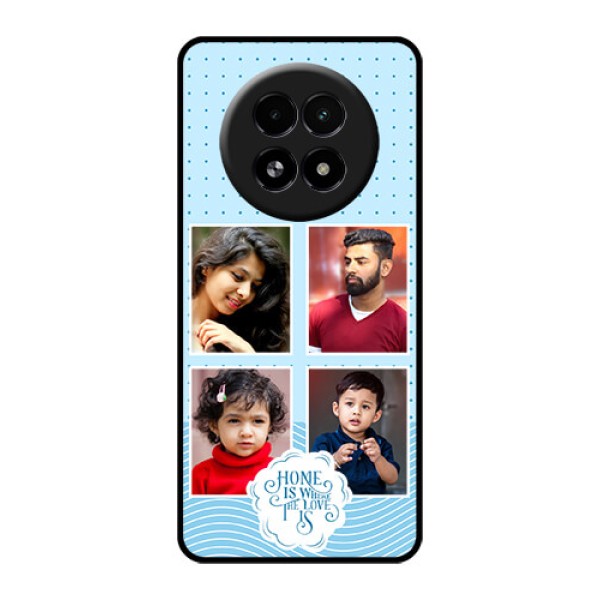 Realme 13 5G Custom Glass Phone Case - Cute Love Quote With 4 Pic Upload Design Realme 13 5G Custom Glass Phone Case - Cute Love Quote With 4 Pic Upload Design