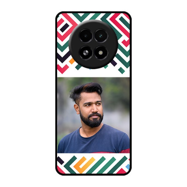 Realme 13 5G Custom Glass Phone Case - Colorful Maze Pattern Design Realme 13 5G Custom Glass Phone Case - Colorful Maze Pattern Design