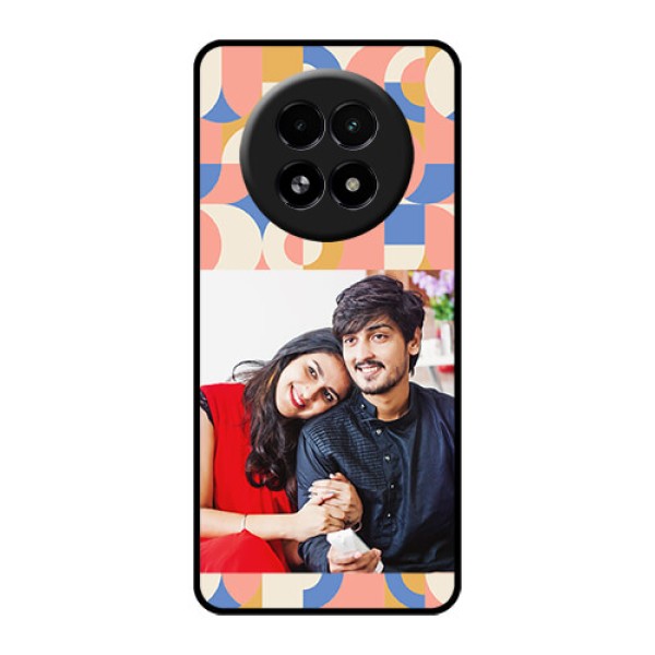 Realme 13 5G Custom Glass Phone Case - Semi - Circle Maze Pattern Design Realme 13 5G Custom Glass Phone Case - Semi - Circle Maze Pattern Design