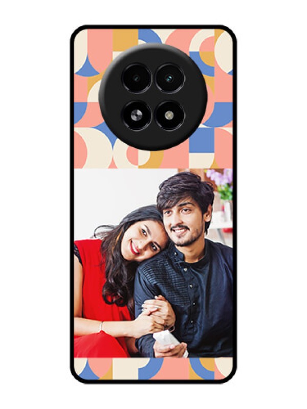 Custom Realme 13 5G Custom Glass Phone Case - Semi - Circle Maze Pattern Design