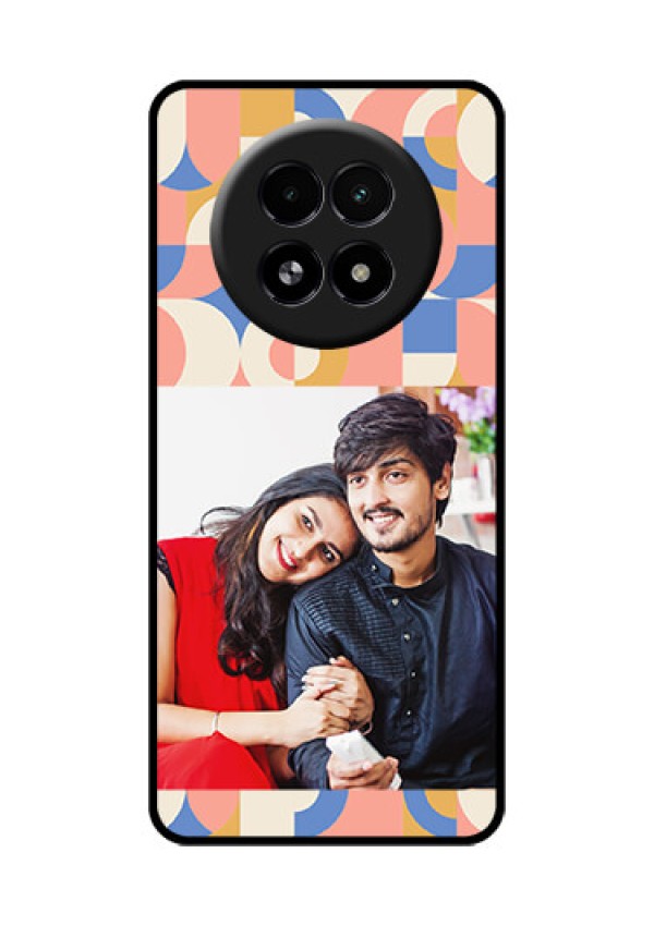 Realme 13 5G Custom Glass Phone Case - Semi - Circle Maze Pattern Design