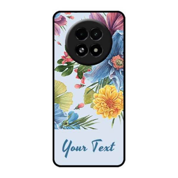 Realme 13 5G Custom Glass Phone Case - Stunning Watercolored Flowers Painting Design Realme 13 5G Custom Glass Phone Case - Stunning Watercolored Flowers Painting Design