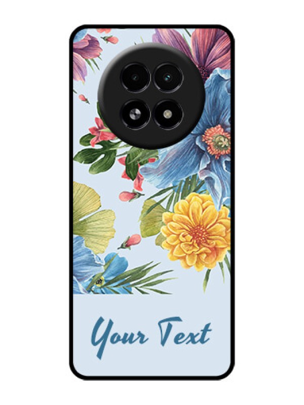 Custom Realme 13 5G Custom Glass Phone Case - Stunning Watercolored Flowers Painting Design