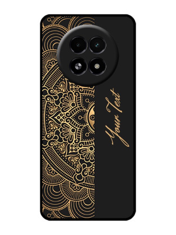 Custom Realme 13 5G Custom Glass Phone Case - Mandala Art With Custom Text Design