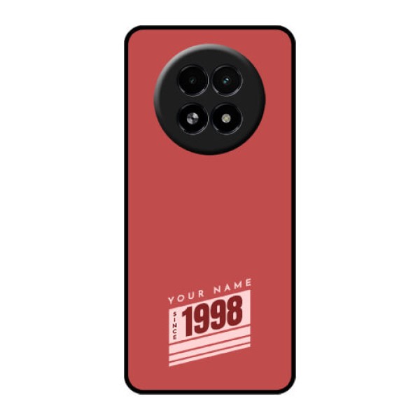 Realme 13 5G Custom Glass Phone Case - Red Custom Year Of Birth Design Realme 13 5G Custom Glass Phone Case - Red Custom Year Of Birth Design