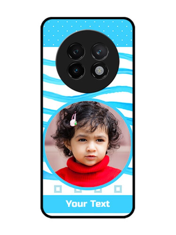 Custom Realme 13 Plus 5G Custom Glass Phone CaseSimple Blue Case Design